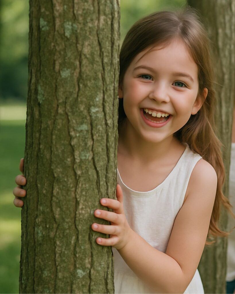 Niña sonriendo al aire libre, representación del rol Niño en el modelo del Análisis Transaccional y de la parte emocional, creativa y espontánea del ser.