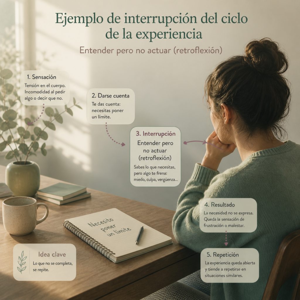 Ejemplo de interrupción del ciclo de la experiencia en Terapia Gestalt: entender pero no actuar y sus efectos en el malestar emocional